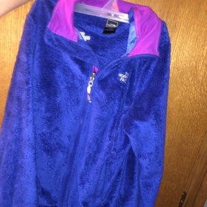 Fuzzy north face jacket
